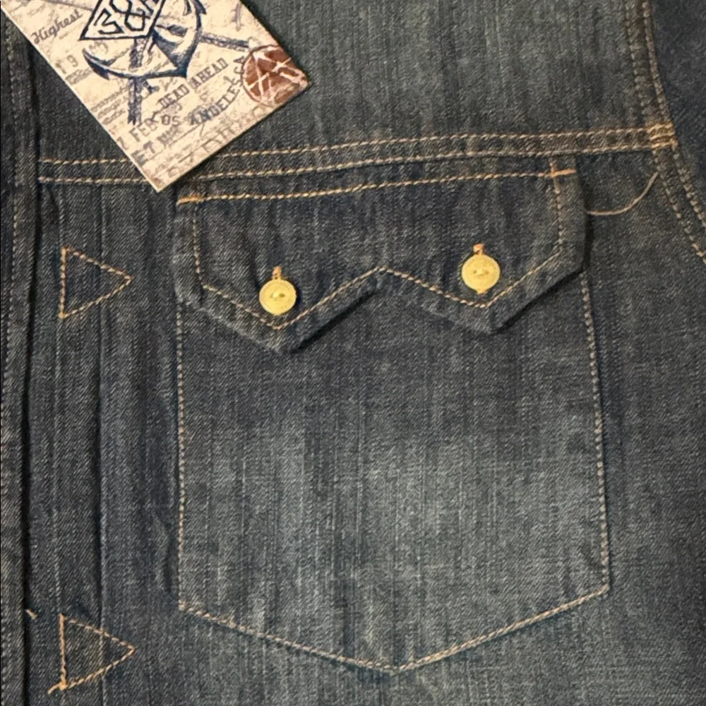 Third Army Men's Denim Shirt Long Sleeve - Picture 7 of 13